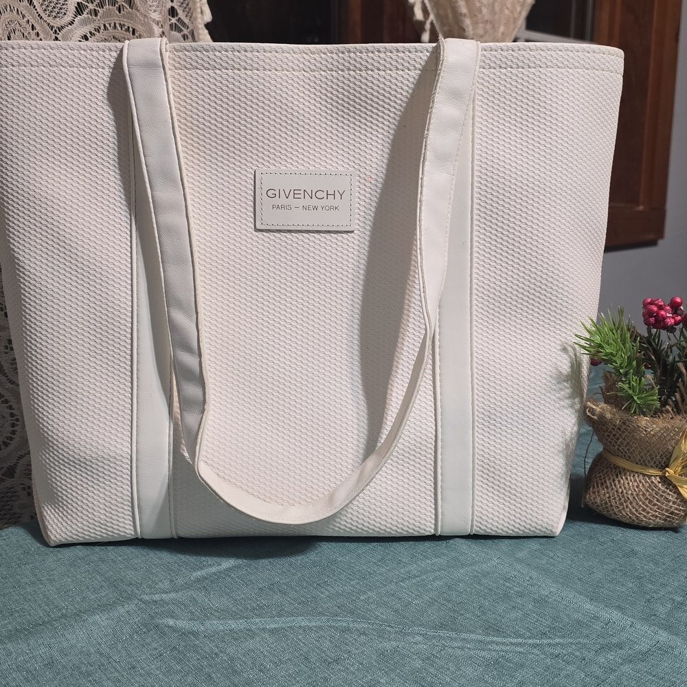 Givenchy Cream Textured Tote Bag